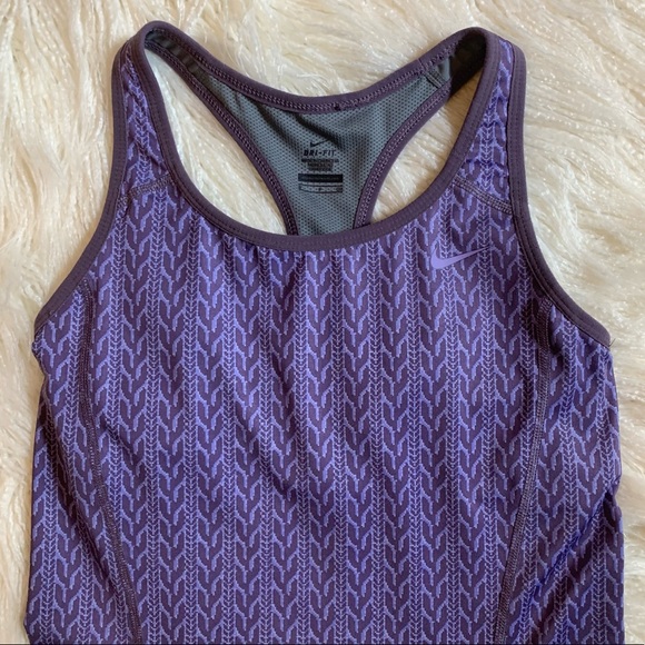 Nike DriFit Purple Active Sports Tank Built-in Bra - Picture 3 of 16
